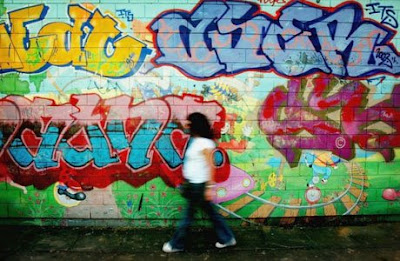 realistic graffiti wall