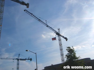Cranes in sky over DC