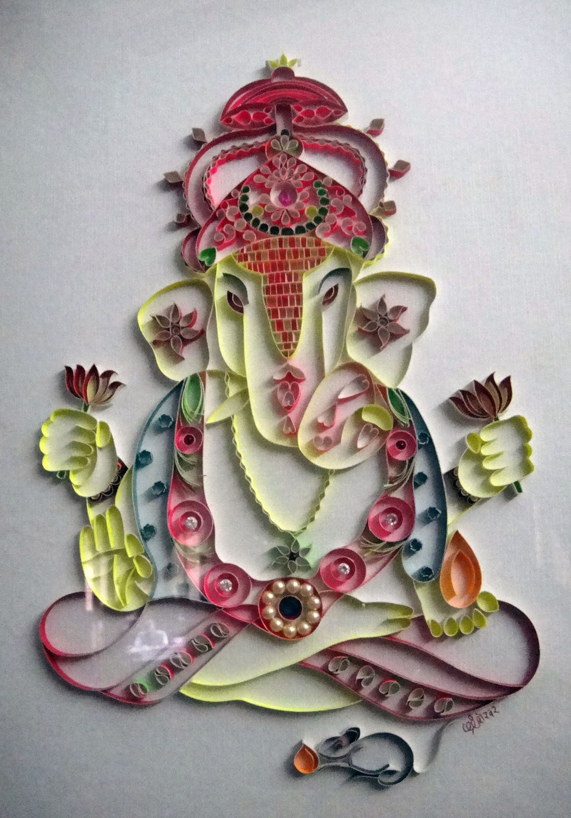 Talent Share Ganesha craft work using paper strip