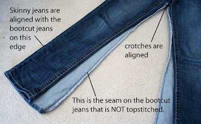 mmmcrafts: summer reruns: bootcut to skinny jeans tutorial