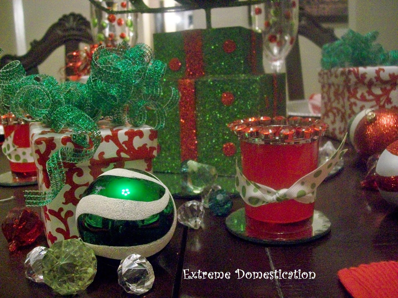 Extreme Domestication Christmas Party Table Setting