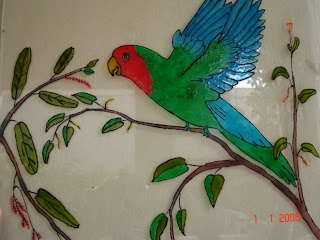 Parrot Glass Painting