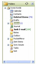 outlook web access 2003 folder