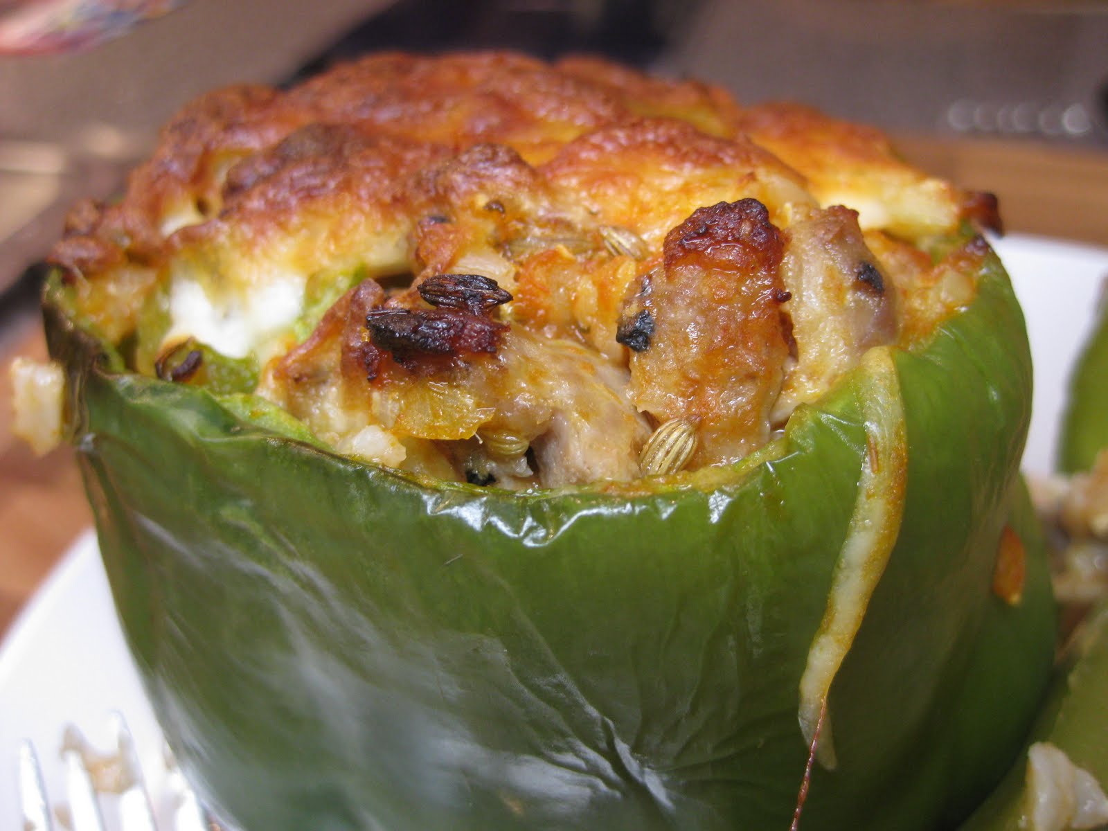 stuffed green peppers with sausage