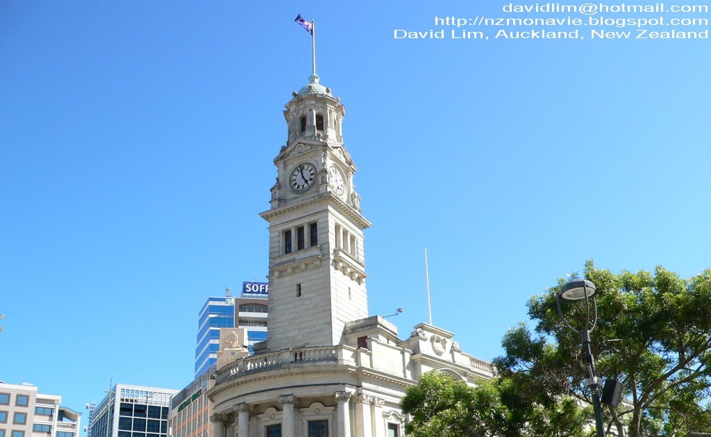 Monavie New Zealand Clock Tower, Queen Street, Auckland, New Zealand.