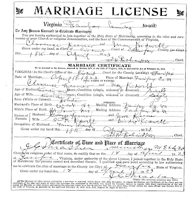 marriage clarence license missouri certificate 2009 virginia keener relative researching everything history family west