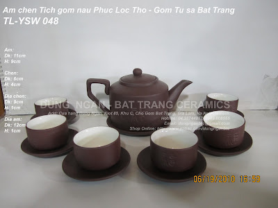 Bộ ấm trà tử sa Bát Tràng Bộ ấm trà tử sa Bát Tràng