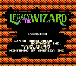 Legacy of the Wizard title screen screenshot