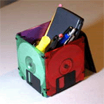 floppy disk pen holder