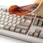 spilled coffee on keyboard