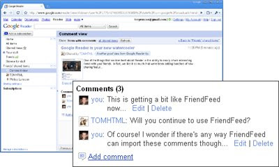 Google reader comment