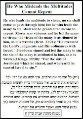 He Who Misleads the Multitudes Cannot Repent