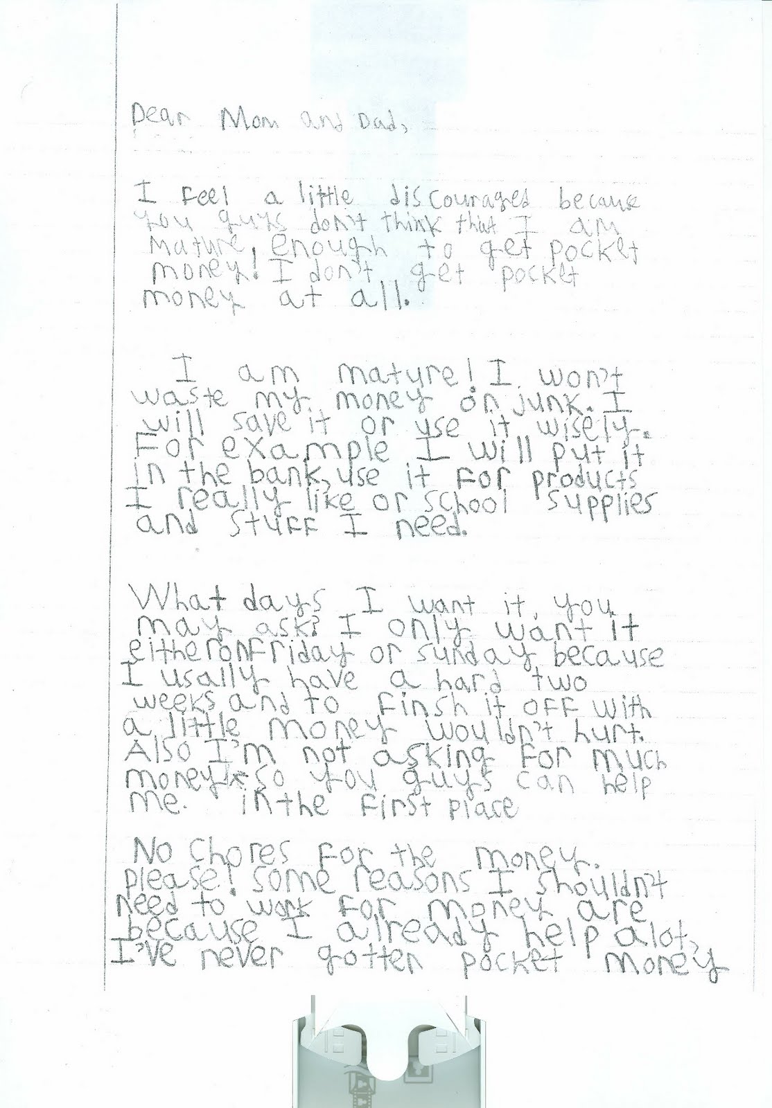 Persuasive letter to parents to get a dog picture