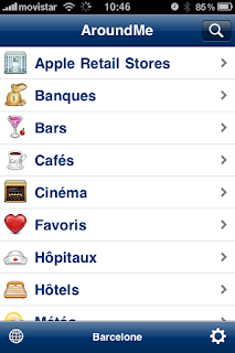 Trouver des hôtels, magasins, restaurants sur iPhone « AroundMe »