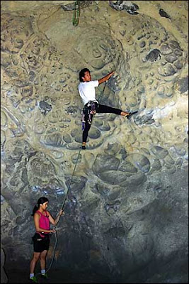 Malcolm at Castle Rock, belayed by Janie
