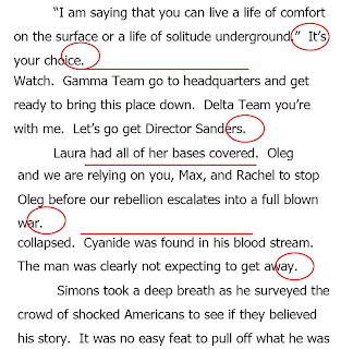Four instances in which the person who typed in Global Watch did not use quotation marks properly