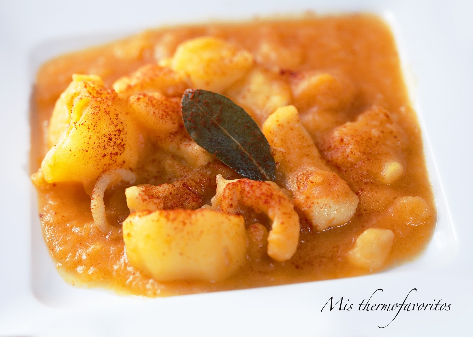 GUISO DE CALAMARES CON PATATAS, utilizando Thermomix, cocina fácil y barata