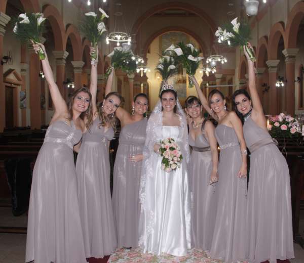 vestidos de dama de honra adulta