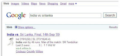 cricket match score