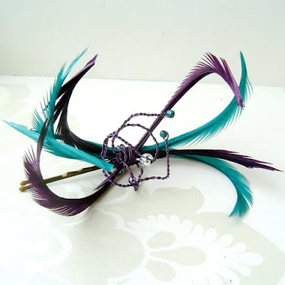 Teal and Purple hair clip by Bethany Allen on Folksy Going to a wedding