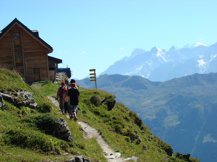 Walking to a coffee hut