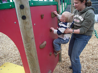 On the climbing wall