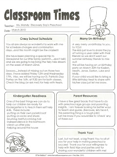 More On Developmentally Appropriate >> Discovery Days Preschool: March Calendar and Newsletter More On Developmentally Appropriate >> Discovery Days Preschool: March Calendar and Newsletter