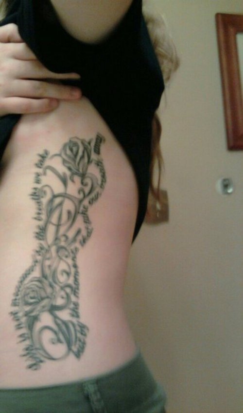 rose tattoo on side nice tattoo for girls rose tattoo on side nice tattoo for girls