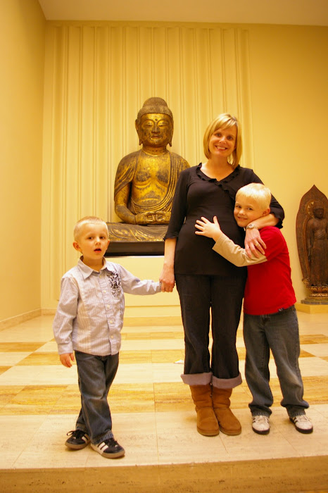 Mommy and her boys at a KC museum