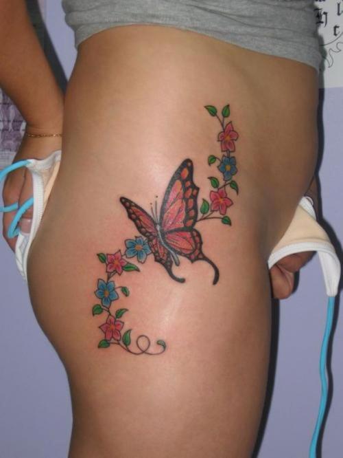 Women Side Body Dragonfly Tattoo