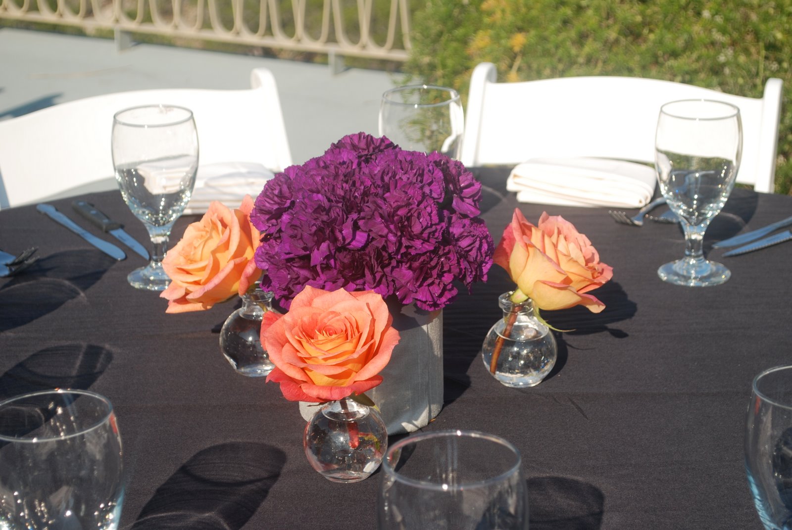 Purple, coral and feathers! Bouquets of Austin