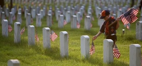 During a Memorial Day event at Long Island National Cemetery,