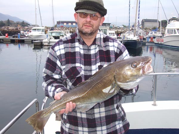 Yves Clees with a good cod