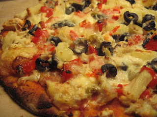 Chicken Olive, Pepper and Pineapple Pizza @ Whats for Dinner?