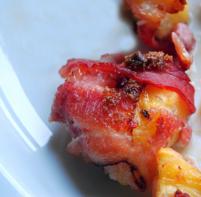 Bacon Wrapped Pineapple Bites l SimplyScratch.com