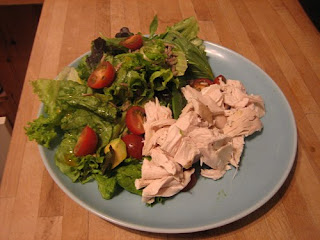 roast chicken and salad