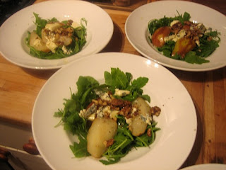 caramelised pear and rocket salad