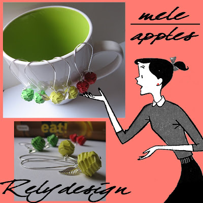 relydesign_apples made of paper relydesign_apples, paper, mele, carta, orecchini, earrings, etsy