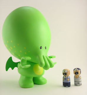 'My Little Cthulhu', designed by John Kovalic. Available through dreamlandtoyworks.com. Click here to be taken to their website. 'Little victims' sold separately.