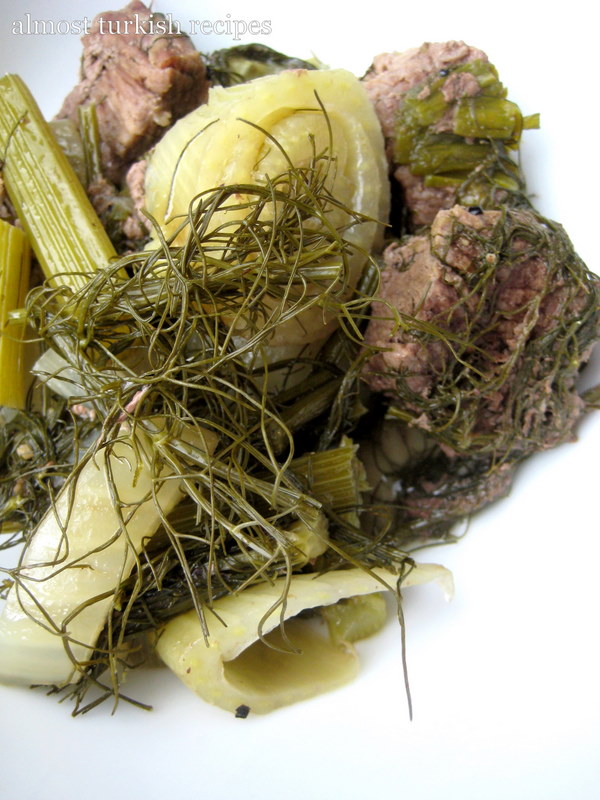 Almost Turkish Recipes Fennel with Meat (Etli Rezene)