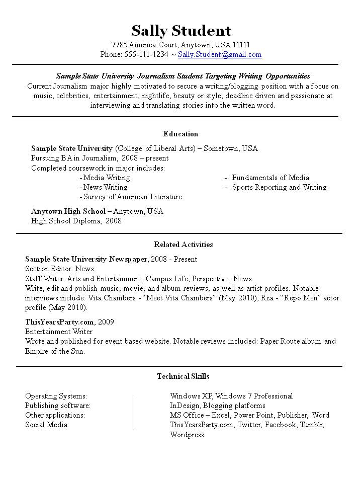 Basic Student Resume