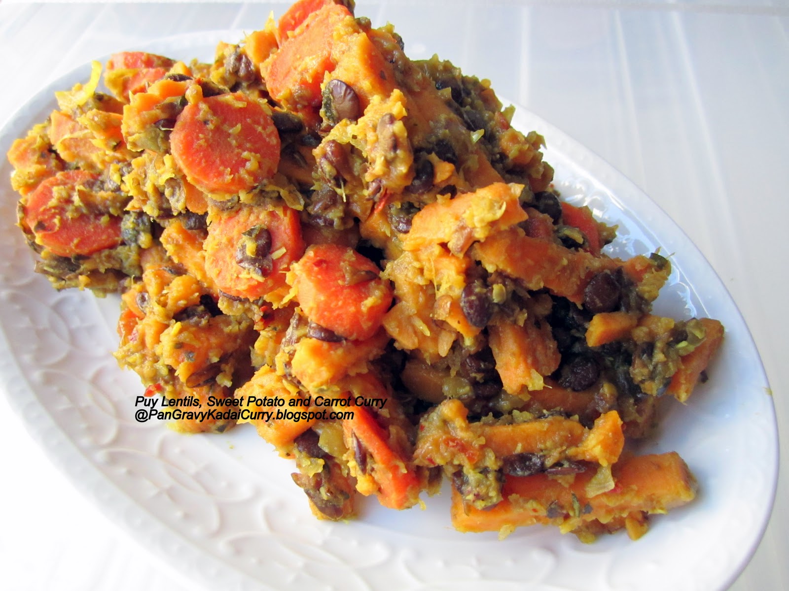 Pan Gravy Kadai Curry Puy Lentils, Sweet Potato and Carrot Curry