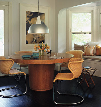 small round dining table.