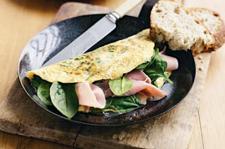Christmas Ham and spinach omelette
