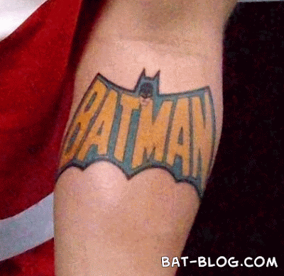 BATMAN TATTOO ART PHOTOS: Comic Book Logo & Bat-Dog!