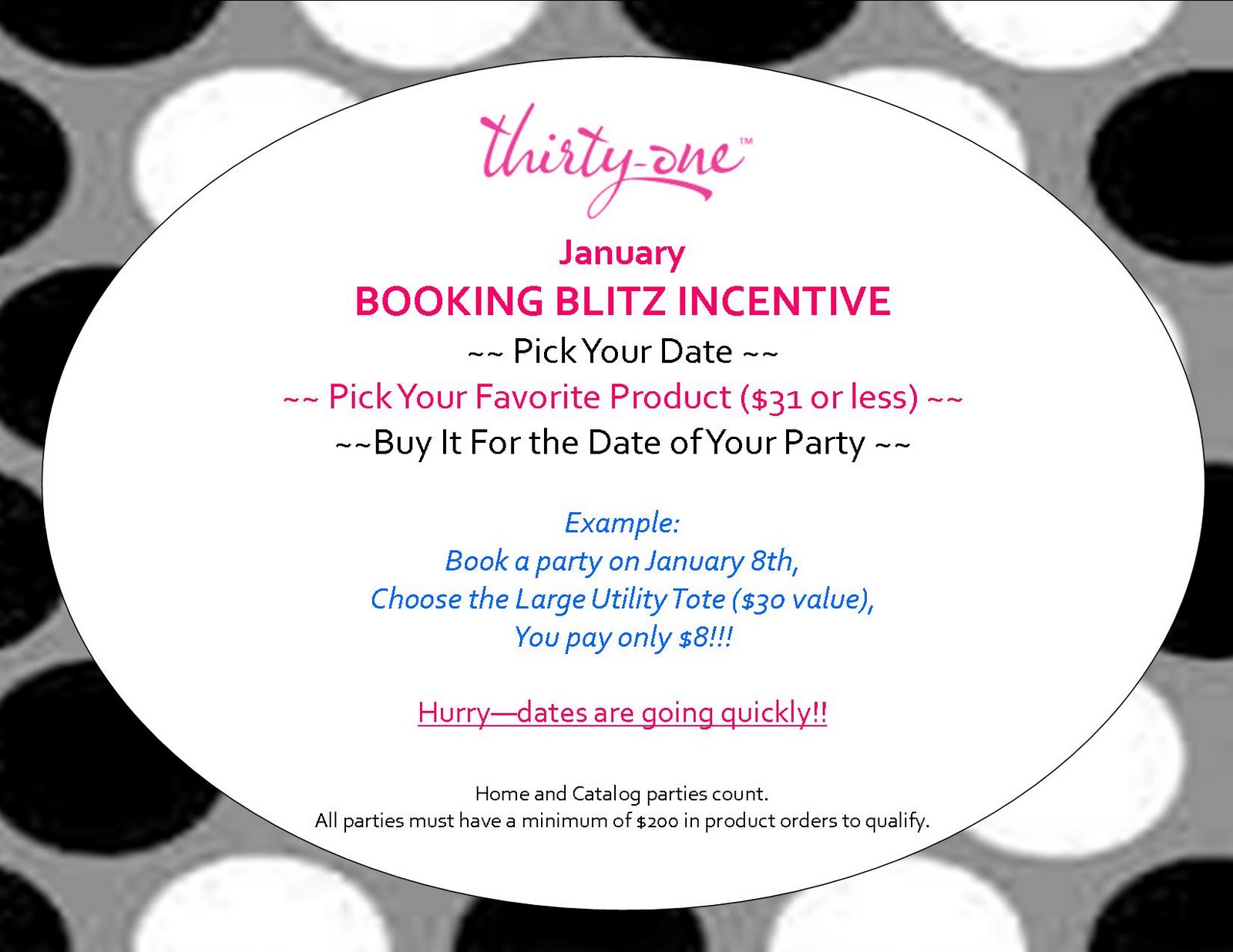 Heather's ThirtyOne Gifts January Booking Incentive!