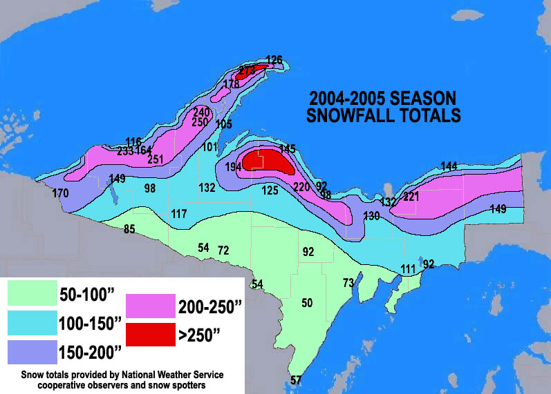 SNOWFALL TOTALS 2004-05