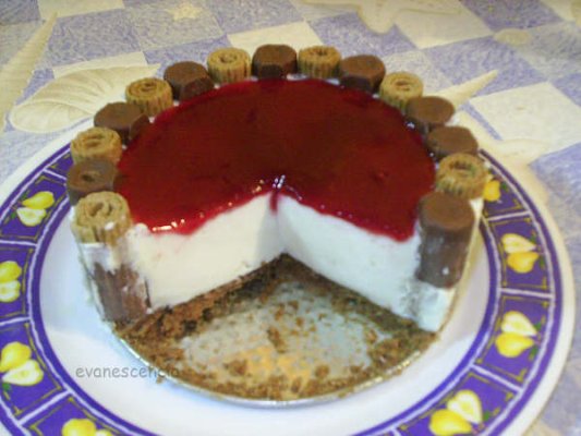 Tarta de queso con chocolate blanco y mermelada de frambuesas tarta queso chocolate blanco con mermelada de frambuesas