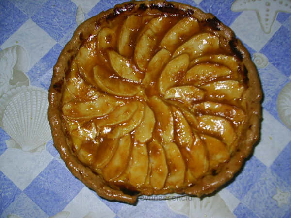 Tarta manzana vista desde arriba tarta manzana con crema pastelera