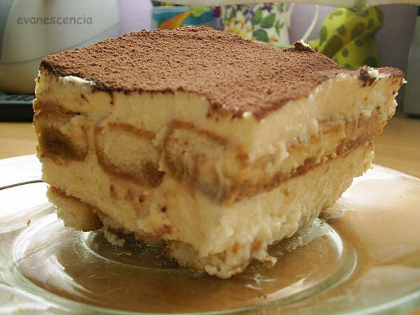Trozo de tiramisú trozo tiramisu